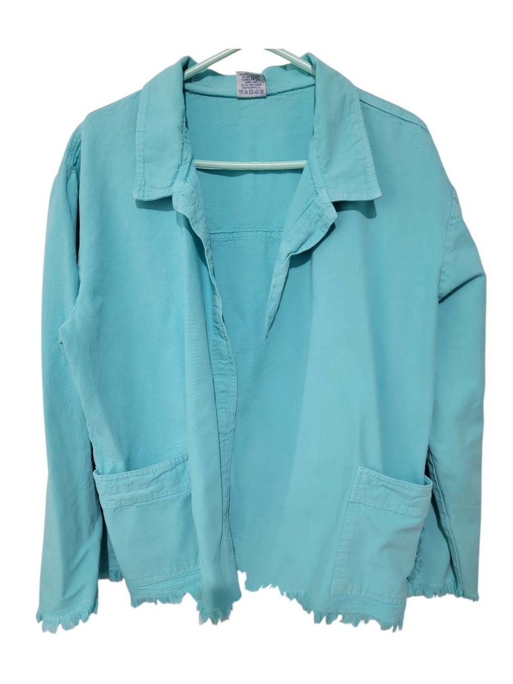 Light Aqua Women's Open-Front Jacket